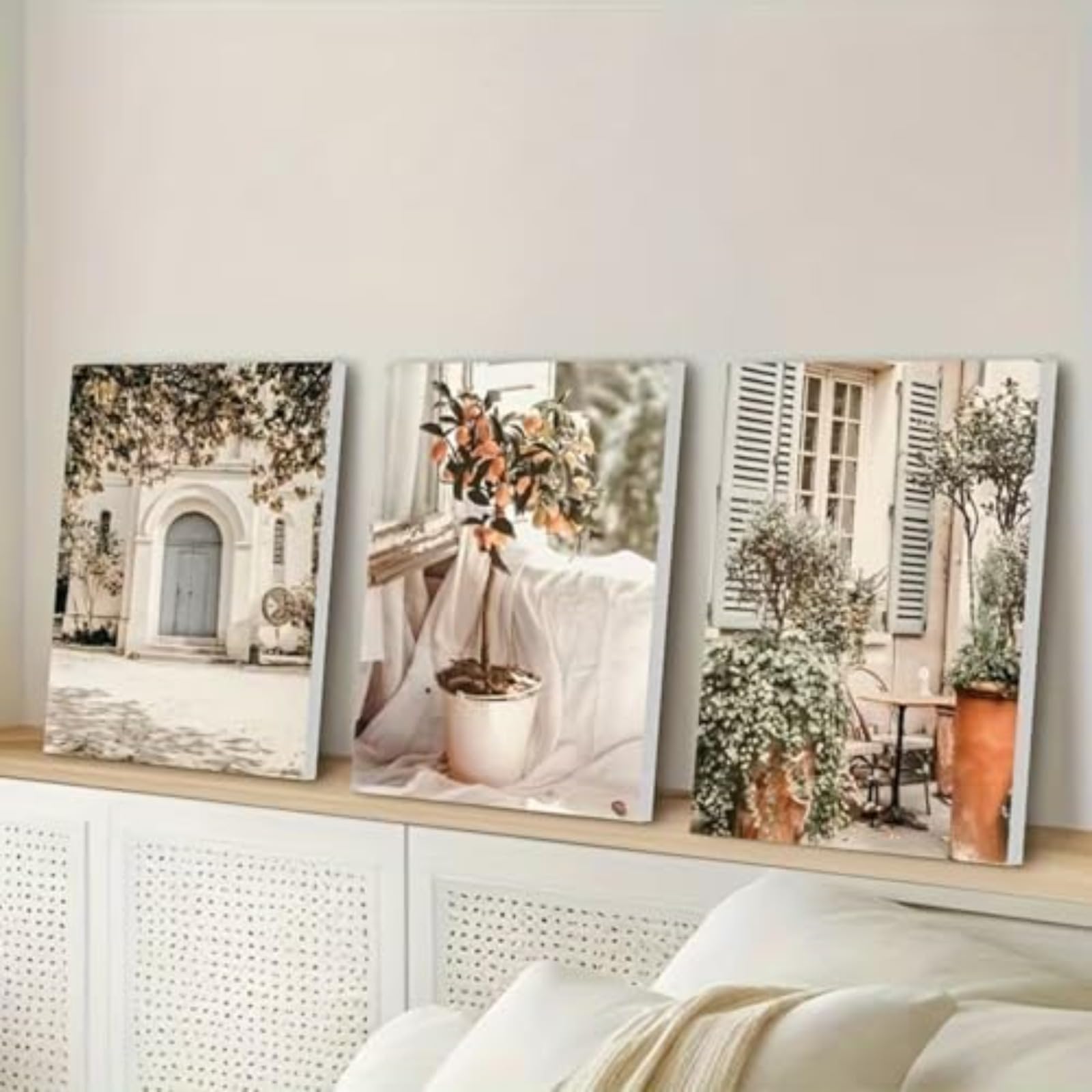 Zbello 40X50cm Set Of 3 Aesthetic Wall Art Prints, French Countryside & Botanical Posters, Unframed Neutral Decor For Living Room Bedroom (40X50cm)