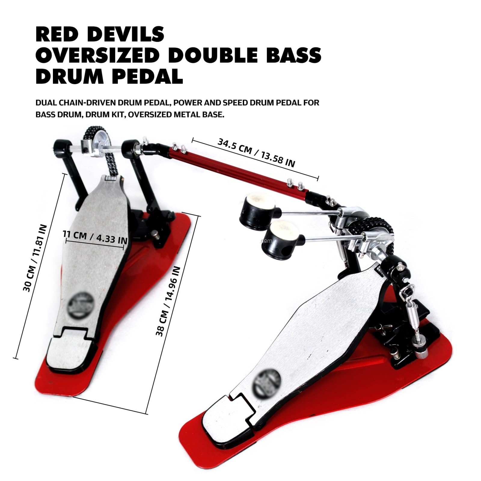 Pédale double chaîne, transmission directe, arbre, pédale de grosse caisse, percussion, for longboard Pour Jeu De Grosse Caisse Et Batterie éLectronique