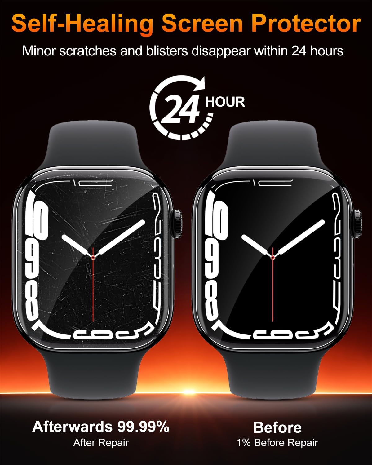 ENYHAA 3 Pack for Apple Watch Series SE/6/5/4 40mm Screen Protector,HD Transparent, Anti Scratch, Bubble Free [Automatic Align Tech] Self-Healing Flexible EPU Film for iWatch (40MM Series SE/6/5/4) - 5