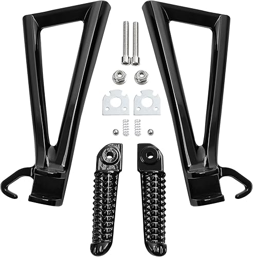 Miniatura 8 de TCT-MOTORPARTS Negro Pasajero Trasero Estriberas Soporte de descanso para Yamaha YZF-R6 YZF R6 06-16