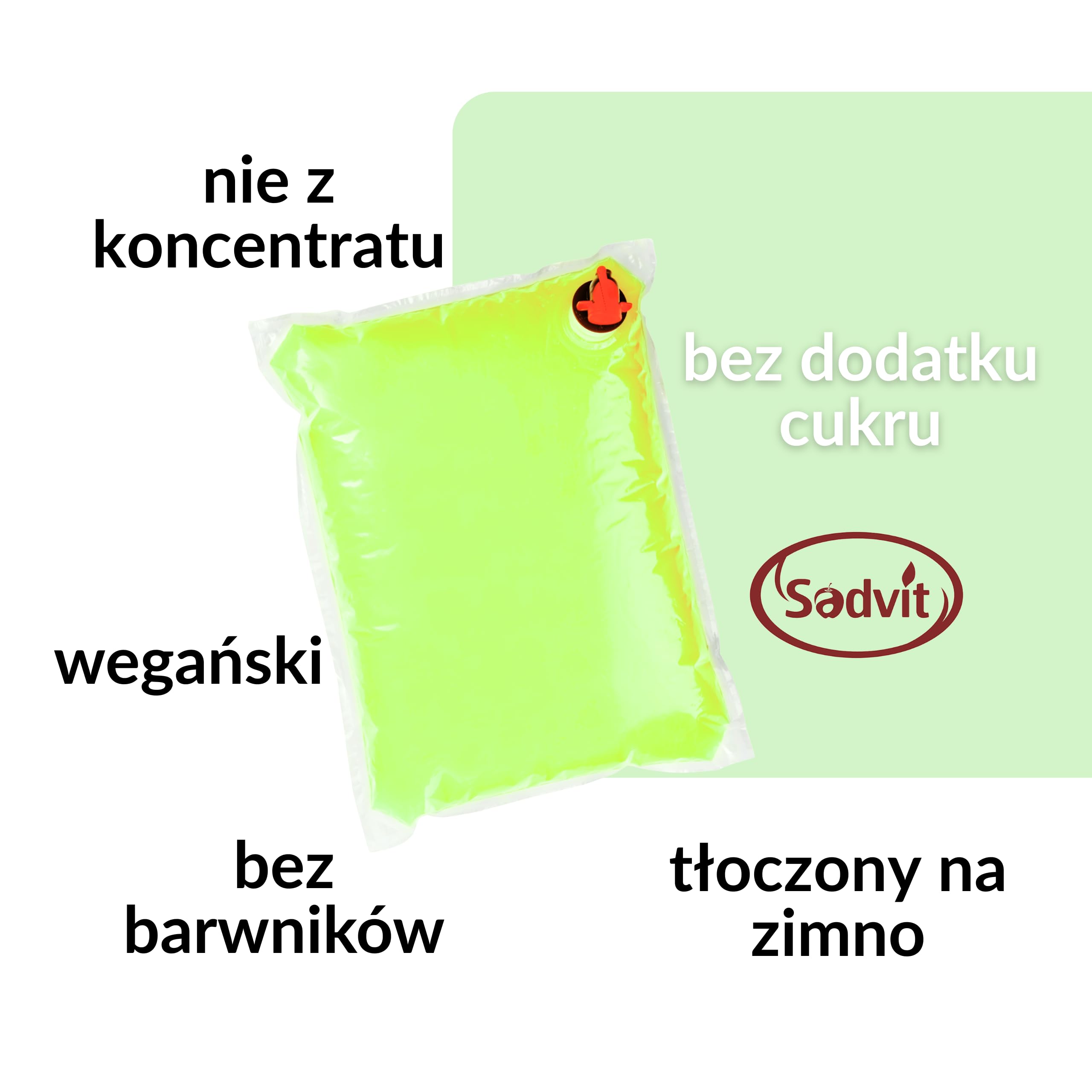 Sadvit | Złocisty Sok z Cytryny nie z koncentratu | 5L Bag in Box Sok owocowy NFC | Tłoczony Kwaśny Orzeźwiający | Bez Cukru i Konserwantów | Dodatek do Koktajli i Lemoniad | Dużę opakowanie
