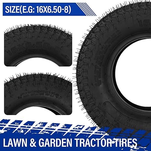 Vista 210 de MOTORHOT Neumáticos para cortacésped de 15 x 6.00-6 de 4 capas para tractor de césped y jardín, neumáticos para carrito de golf, sin cámara, 15 x