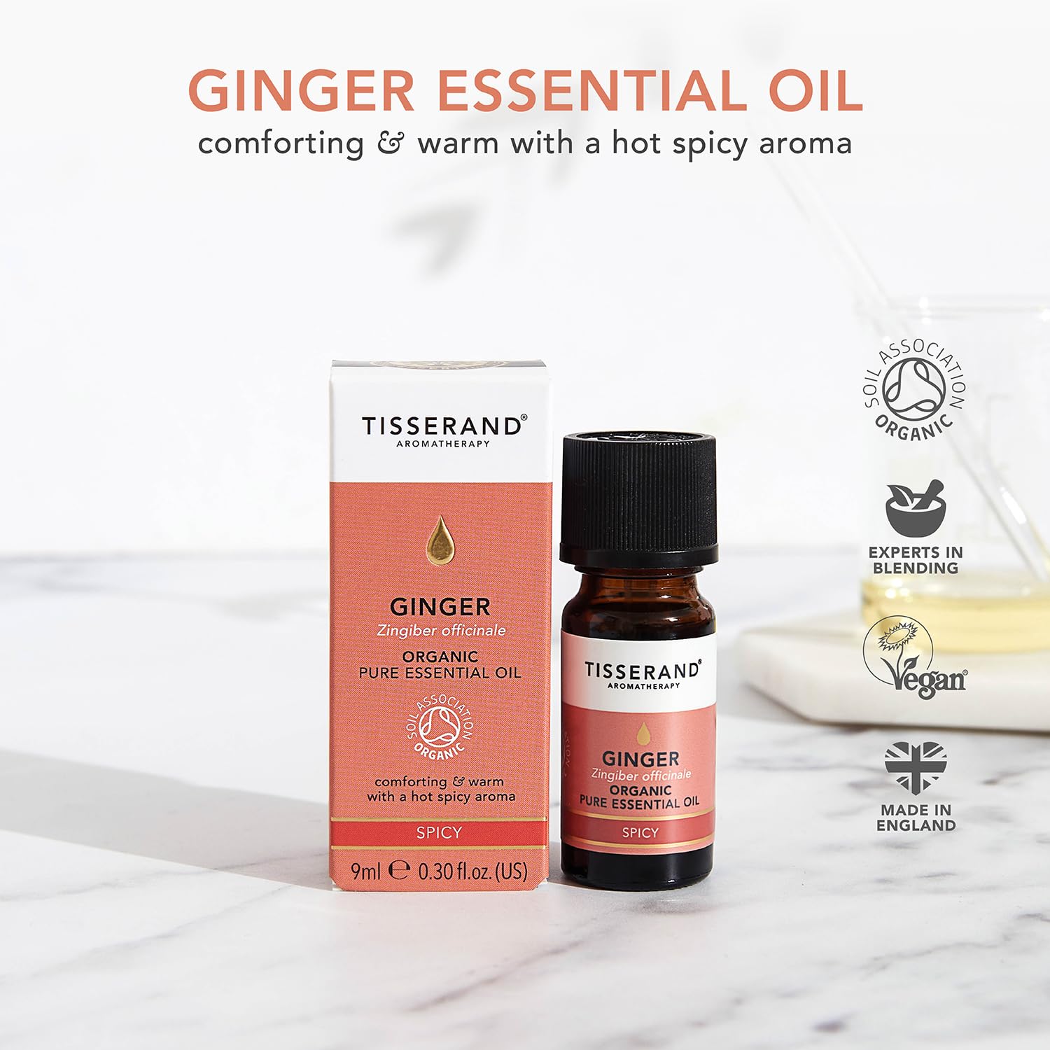 TISSERAND Organic Ginger Essential Oil, 9 ML