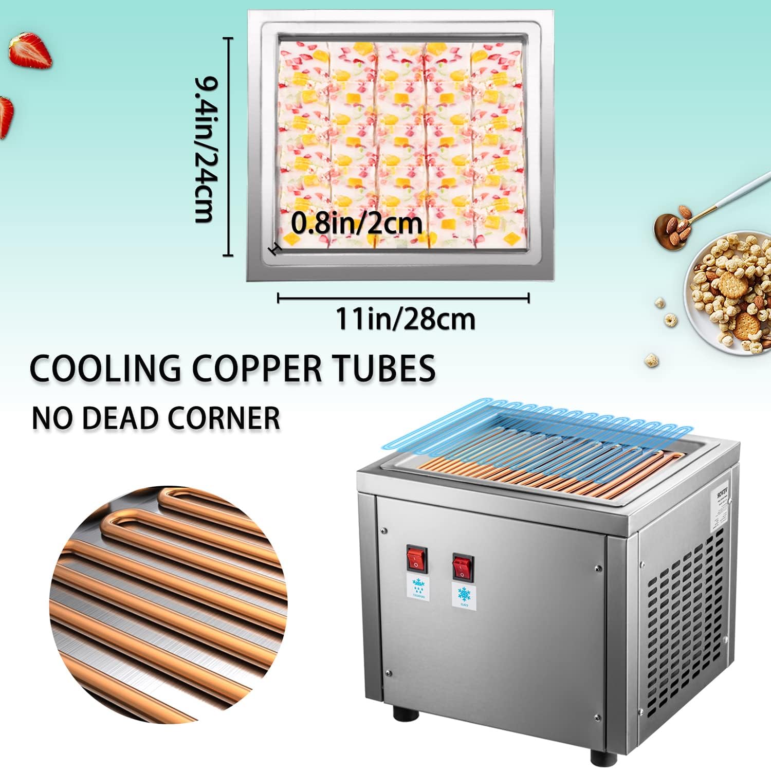Amazon.com: Commercial Rolled Ice Cream Machine, Stir-Fried Ice