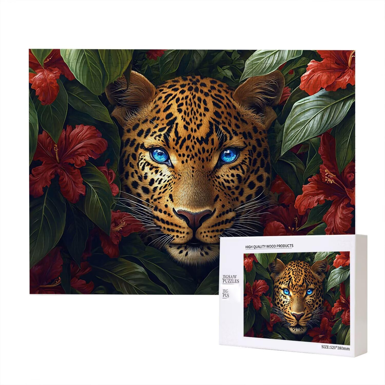 Jigsaw Puzzle, 2000 Pezzi Puzzle Classici, Giungla Puzzle Rilassamento Intelligence, Mpossibile Difficile Puzzle Impegnativo per Adulti Puzzle Gioco Familiare, Regalo per Amore Amico Leopardo fr0-760