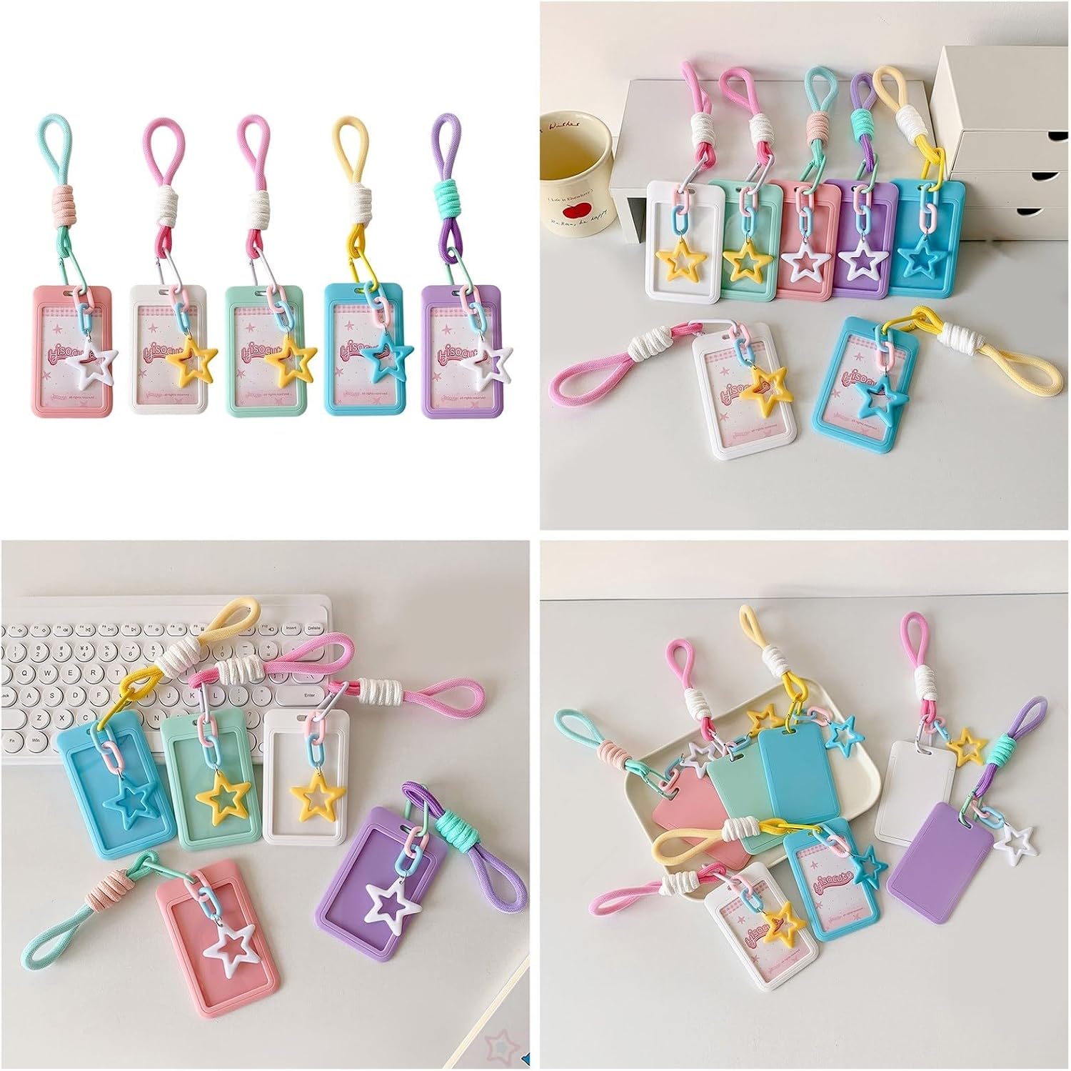 Photocard Holder Keychain Banks Card Holder Protector Student Card Protective Sleeve Photo Pendant Keychain Id Cards