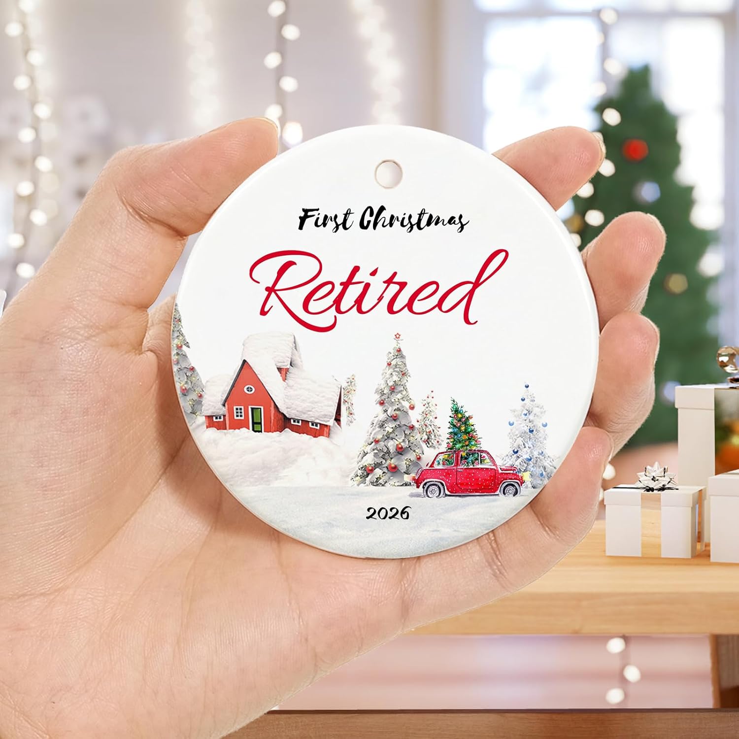 Retirement Ornament 2026, First Christmas Retired Ornament 2026, Retirement Gifts for Women,Coworker,Teacher,Nurse, 2.9" Ceramic Retired Christmas Ornaments - Image 5