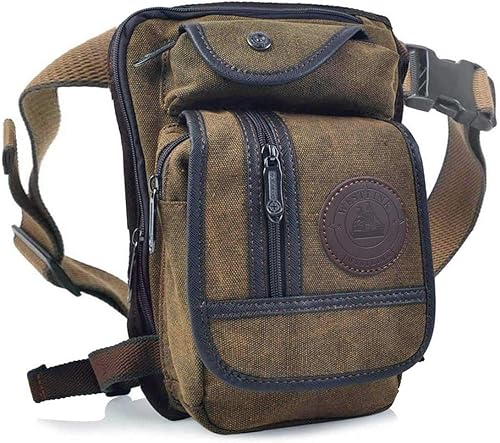 Riñonera ajustable para deportes al aire libre, Marrón, Bolsa deportiva con múltiples bolsillos