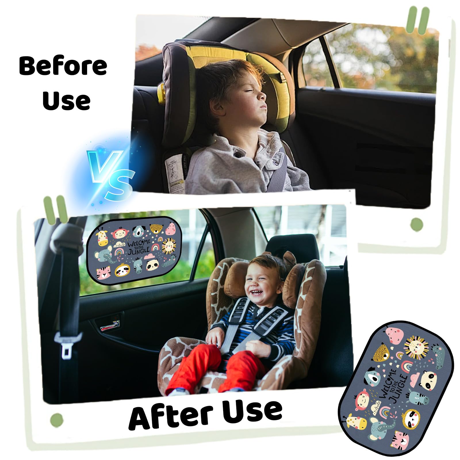 2 -Pare Soleil Pliable Pour Fenêtre Latérale De Voiture, 2 Pièces