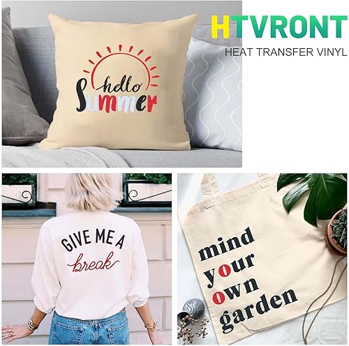 Miniatura 7 de HTVRONT- Rollos de vinilo termotransferible (HTV) color blanco y rojo, 12 pulg x 8 pies por rollo pplanchar, pcamisetas, pCricut y Cameo - Fácil de