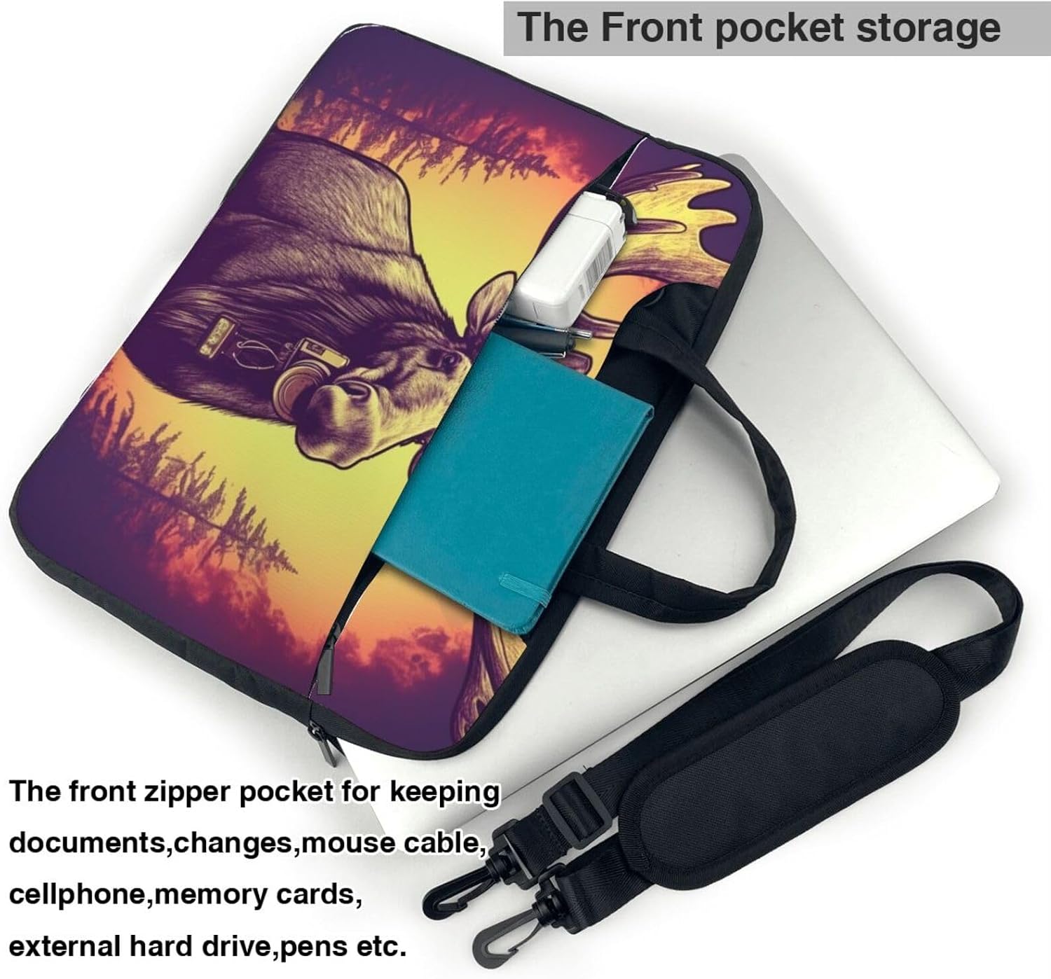 Laptop Bag Cool Moose Messenger Shoulder Bag for Laptop or Tablet Carrying Case image 4