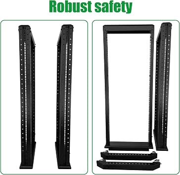 GlobalRack 42U Open Frame Rack on Wheels,Depth 15.75 Mobile IT Cabinet