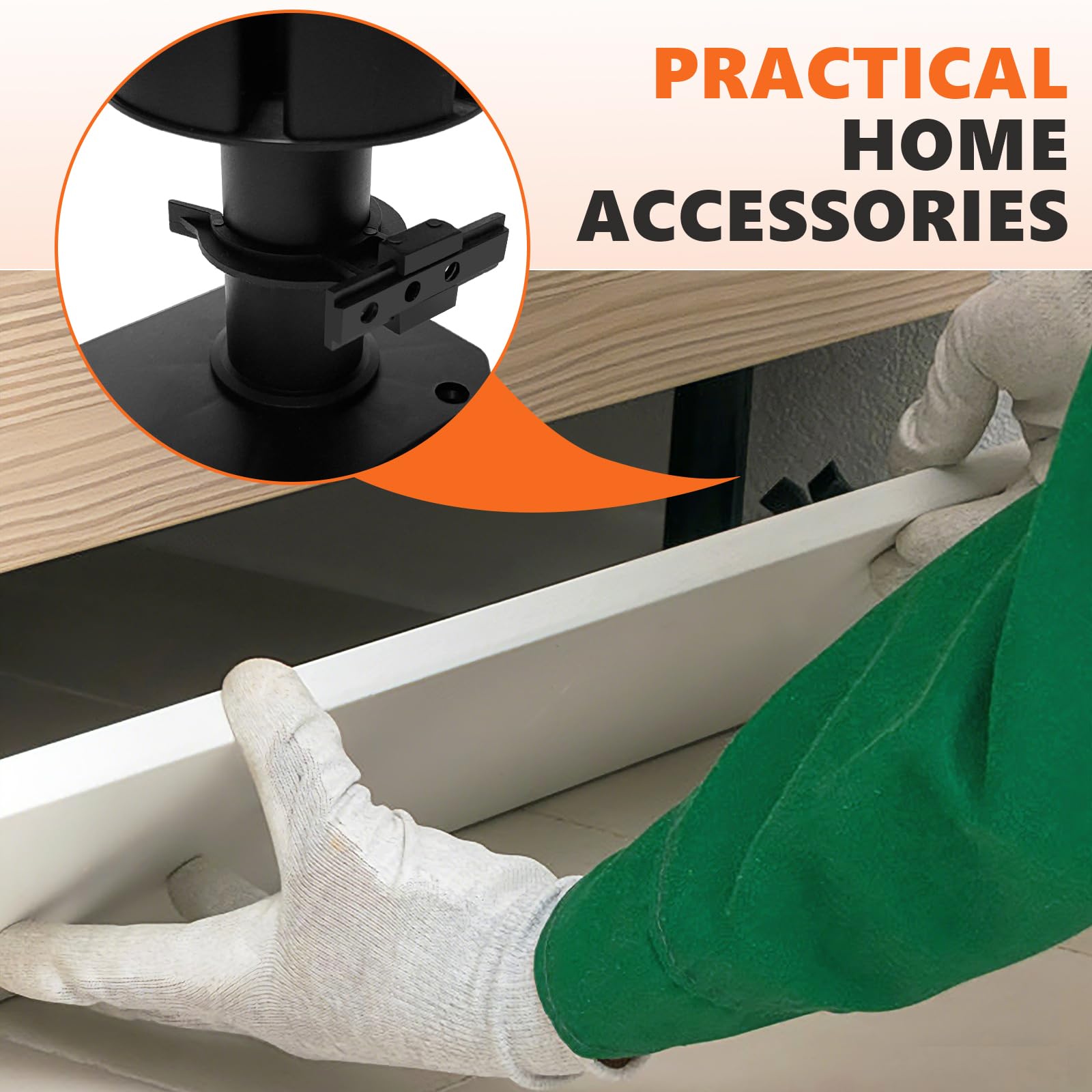 20 Clips Para Zócalos De Cocina Con 60 Tornillos – Para Patas De 32-36 Mm, Plástico ABS Resistente