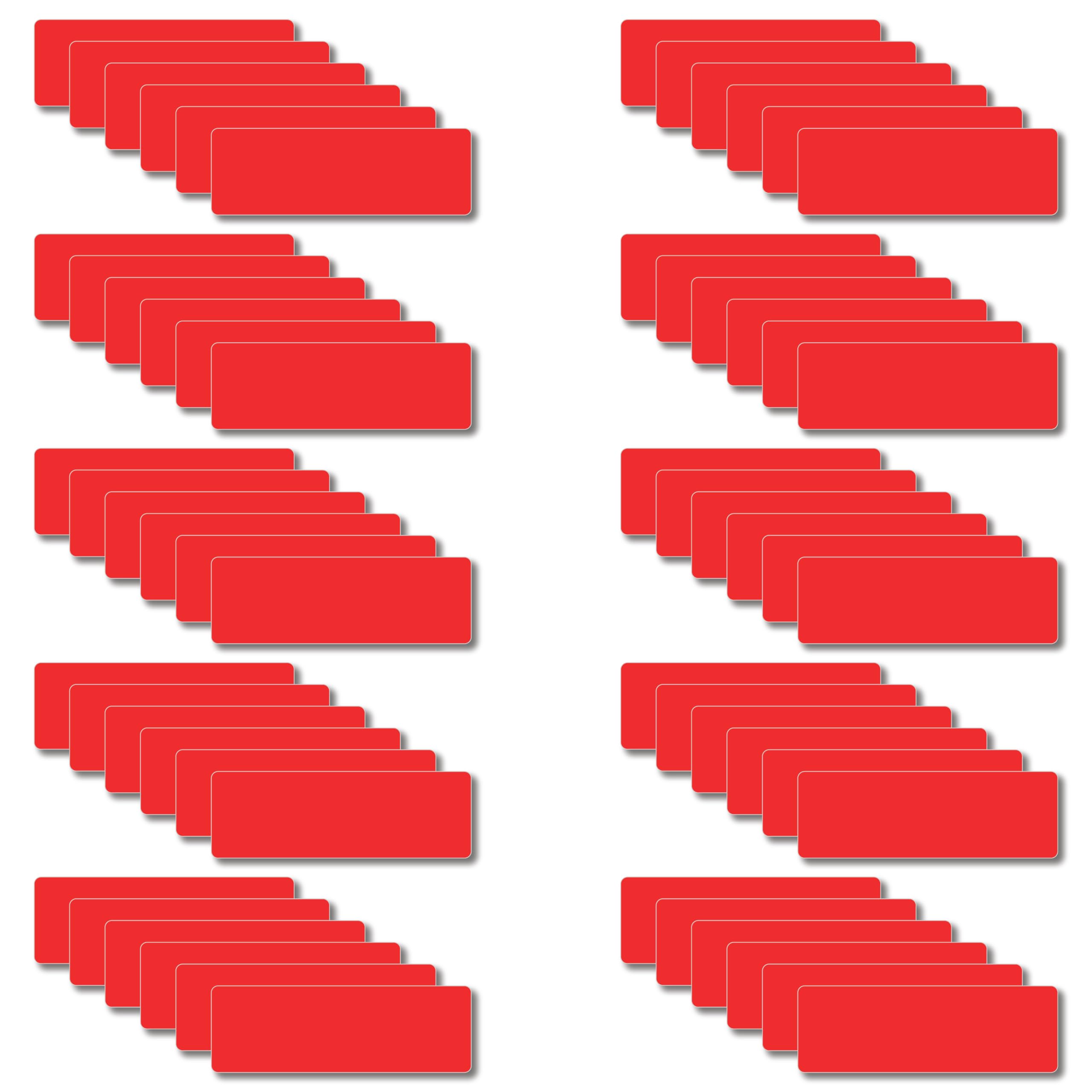 IMAGAME Magnetic Dry Erase Magnets Labels 3x1 inches, Reusable Name Tags, Organizing Schedules in Office/Classroom. Work on Fridge/White Board (Red