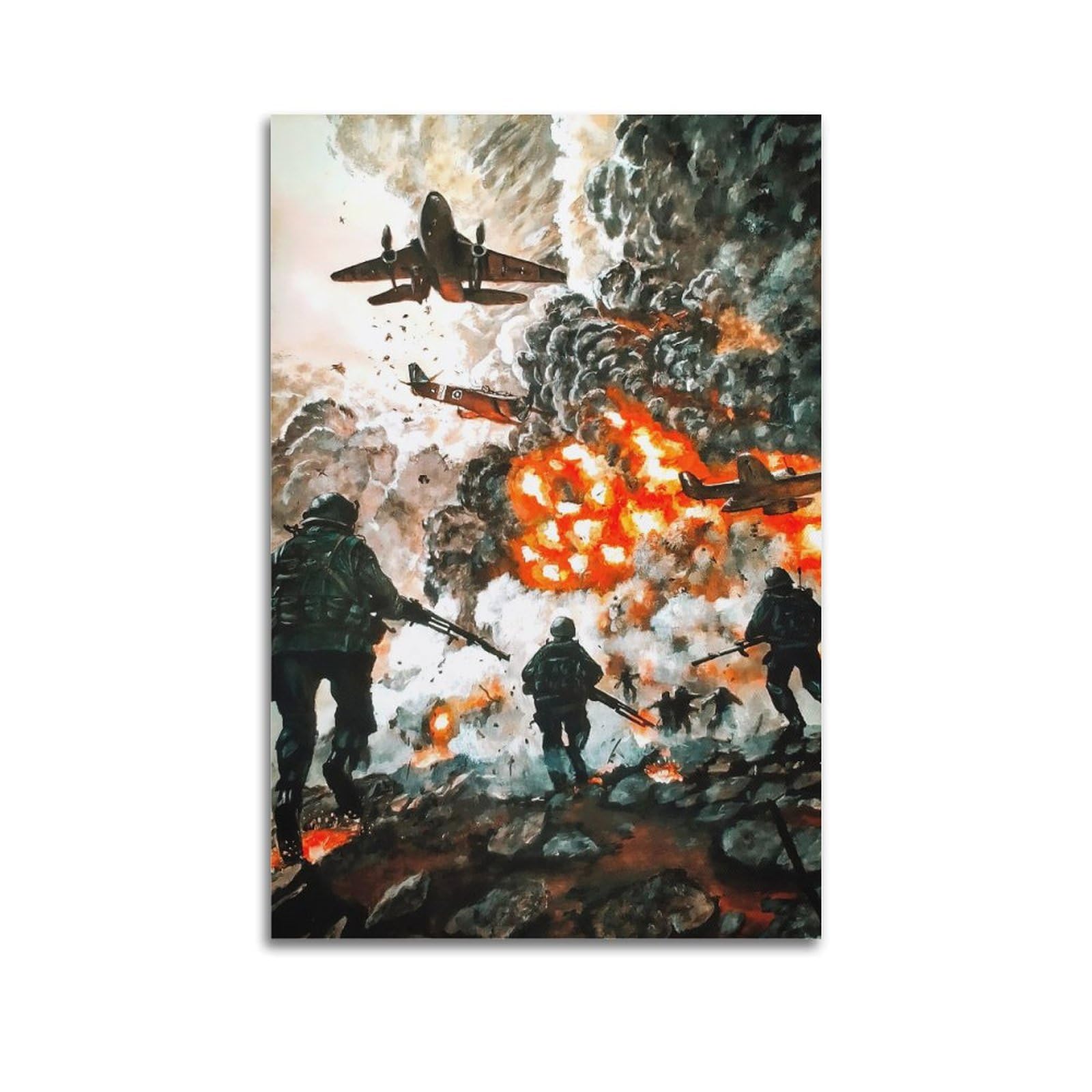 OKAHYS Vintage Military War Poster WWII Historical Battles Artwork Decorative Painting Canvas Wall Artworks Picture 12x18inch(30x45cm)
