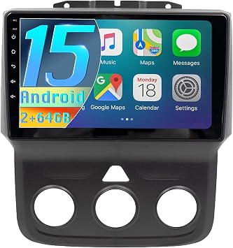 Car Stereo for Dodge RAM 1500 2500 3500 2013-2018, 9 Android 15 Touch Screen Radio with Wireless CarPlay Android Auto, 2G+64G 5G WiFi Bluetooth 5.2 GPS FM Backup Camera