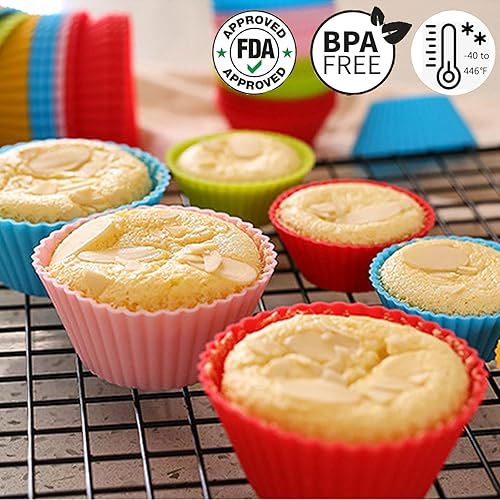 Miniatura 5 de Generic Tazas de silicona para magdalenas, paquete de 60 tazas reutilizables de silicona para hornear, moldes para cupcakes, mini forros para