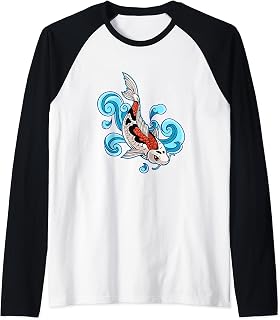 Carpa Koi De Pez Koi Asiático Camiseta Manga Raglan