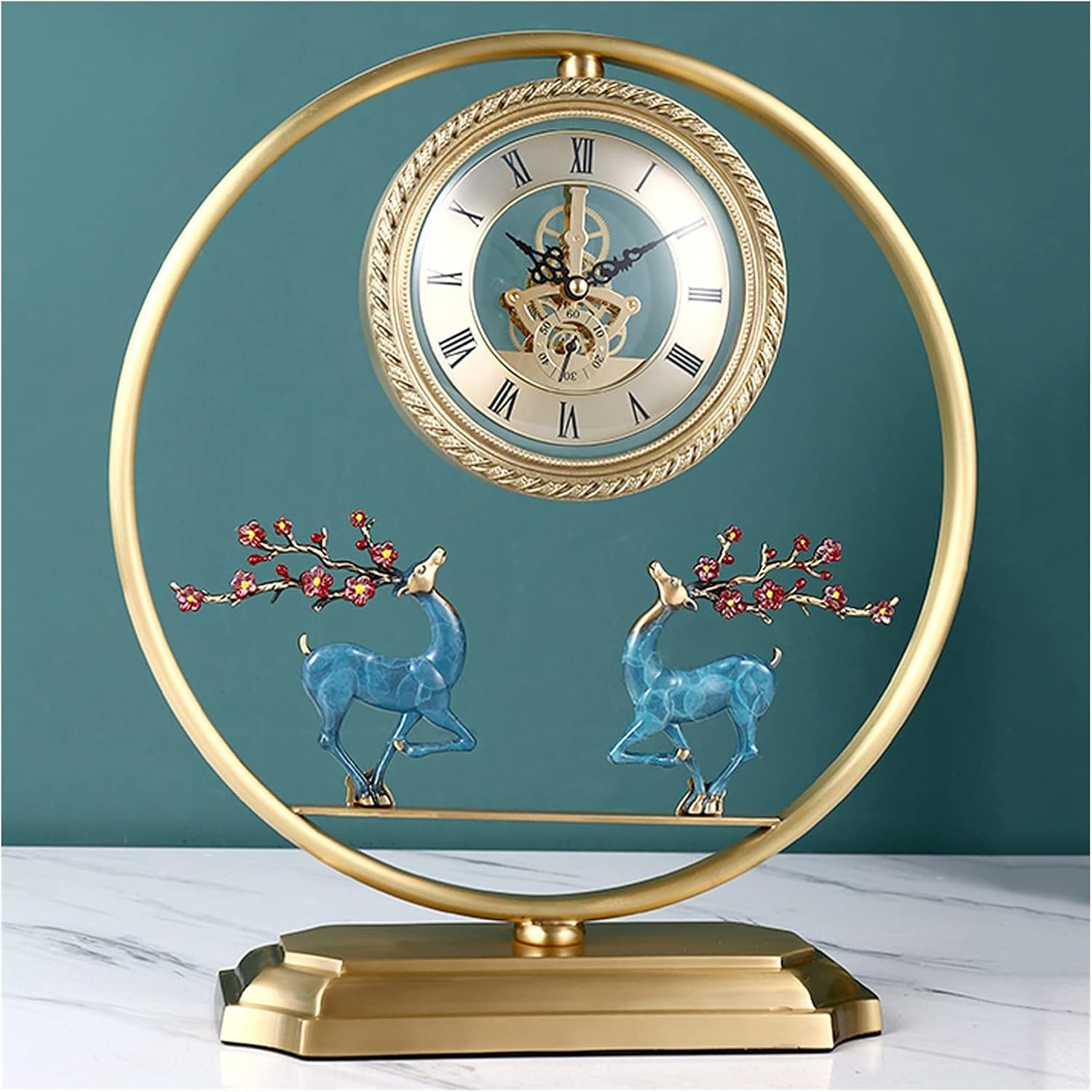 Vintage Table Clock Table Clock New Chinese Style Light Luxury Living