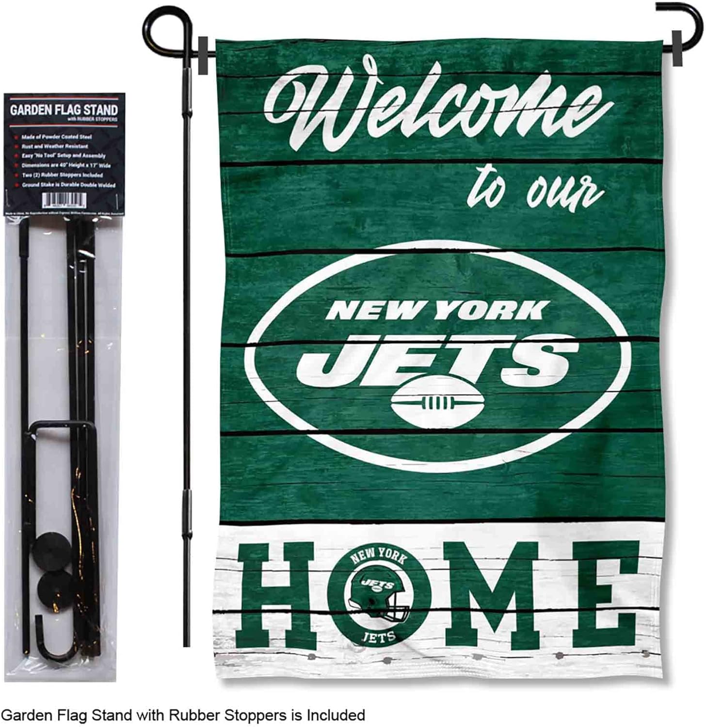 WinCraft Jets Welcome to Our Home Garden Flag and Flagpole Mount - Image 2