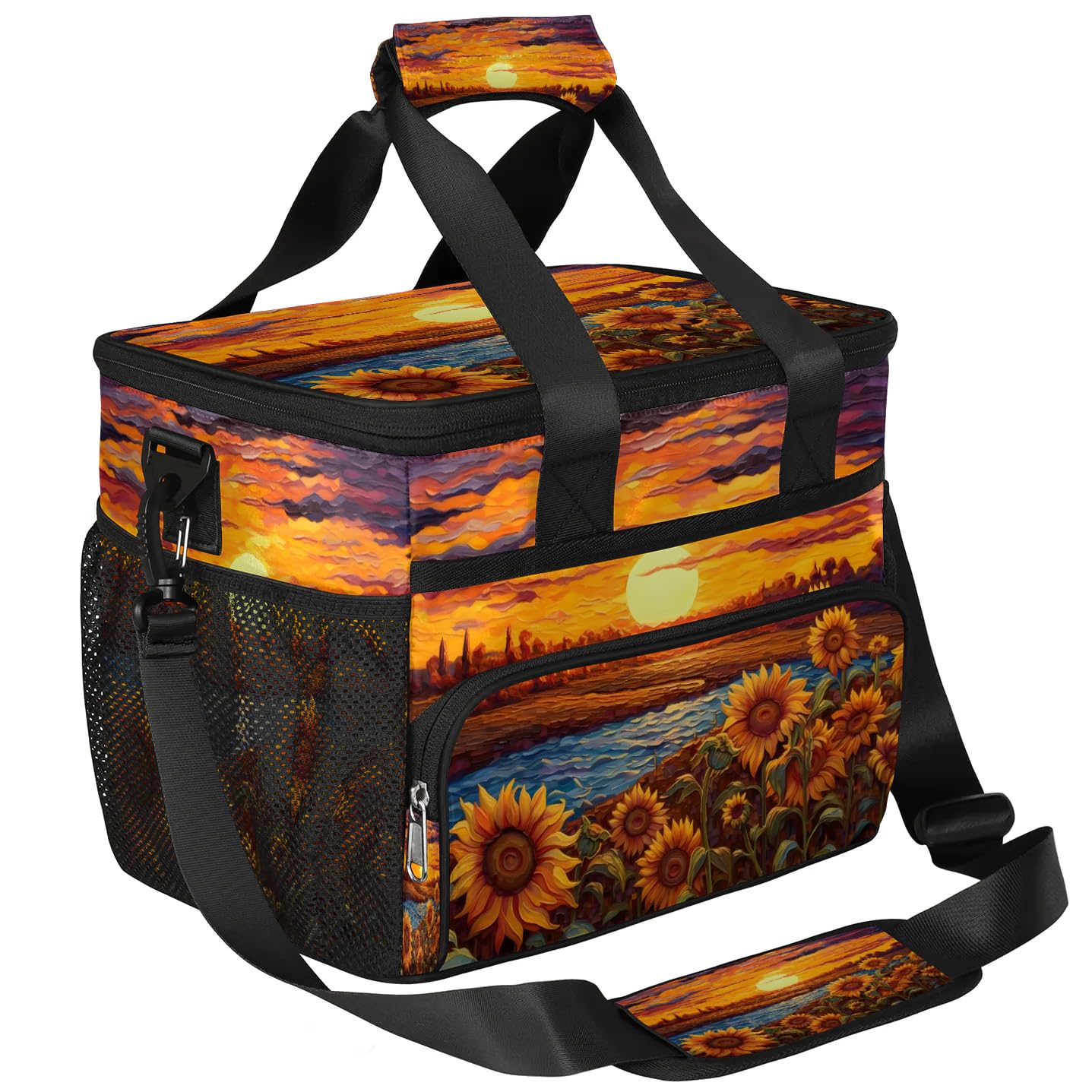 Lunch Box for Men Heavy Duty Insulated Lunch Bag for Women Sunflower Sunset Lunchbox for Adults Lunch Cooler