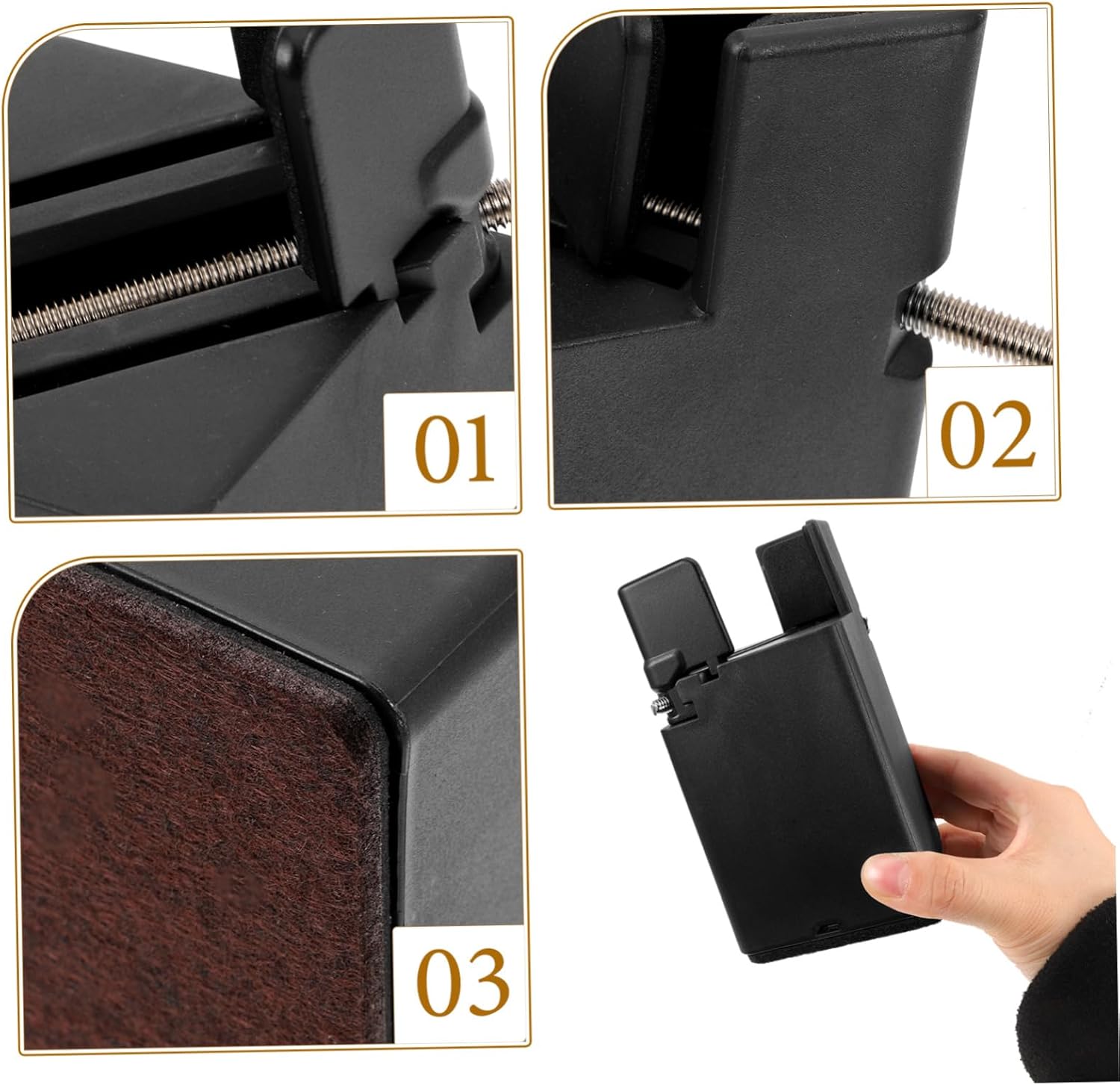 4pcs Adjustable Heavy Duty Bed Risers Furniture Support Pads for Sofa Couch Desk Easy Installation Non- Design Heightening