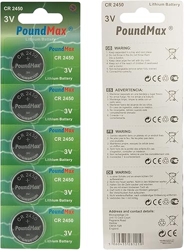 CR 2450 Baterías 3v Batería de botón de litio Paquete combinado - 5 unidades