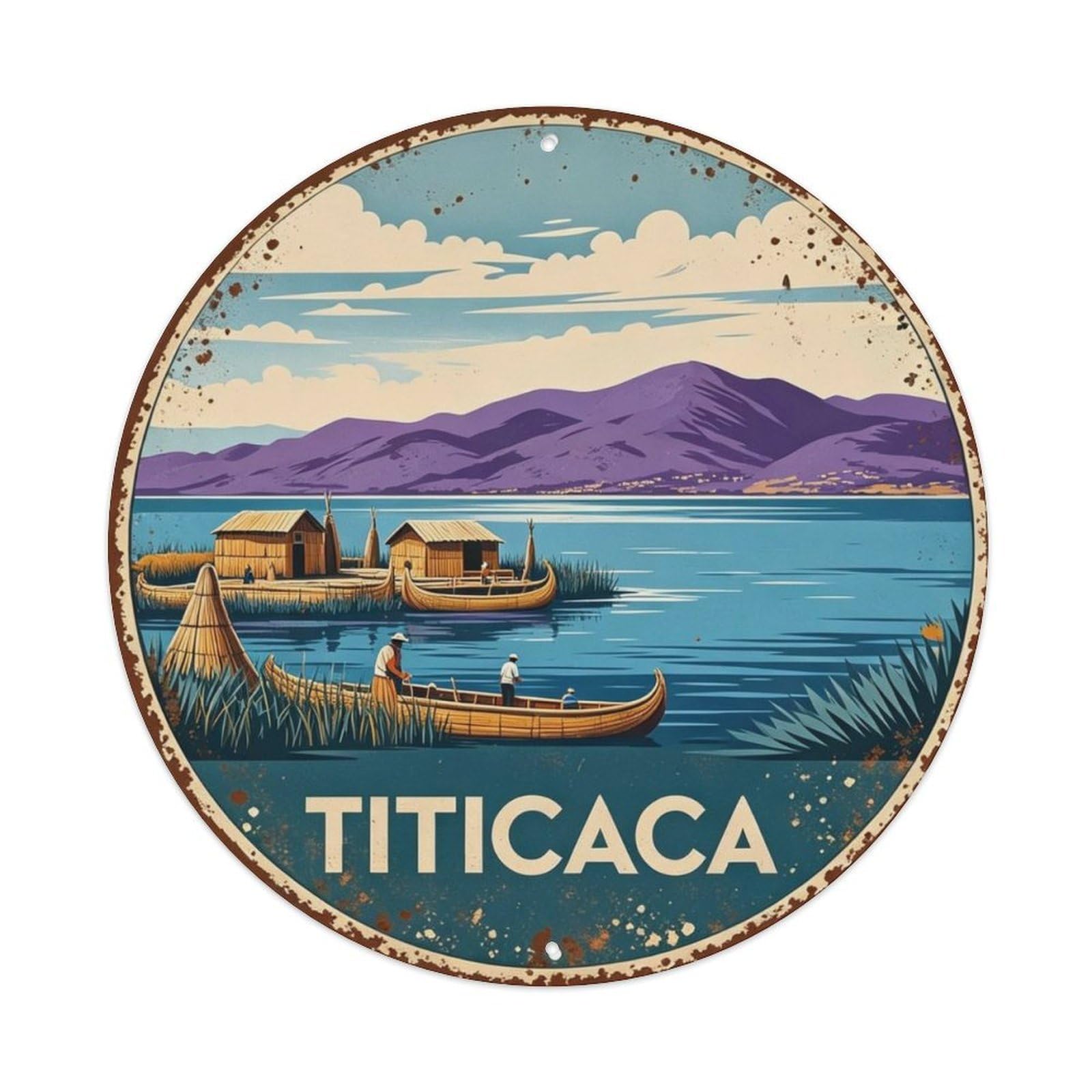 Lake Titicaca Metal Tin Sign Plaque