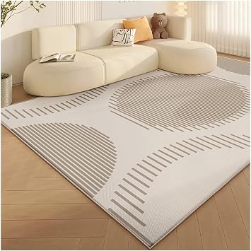 Machine Washable Area Rugs, Non Slip and Wear-Resistant Carpet for Bedroom Soft Low Pile Large Rug Washable for Bedroom Dining Room Home Office, Grey Beige