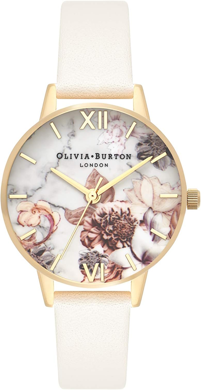 Olivia Burton Analogue Quartz Watch for Women with White Leather Strap - OB16CS15