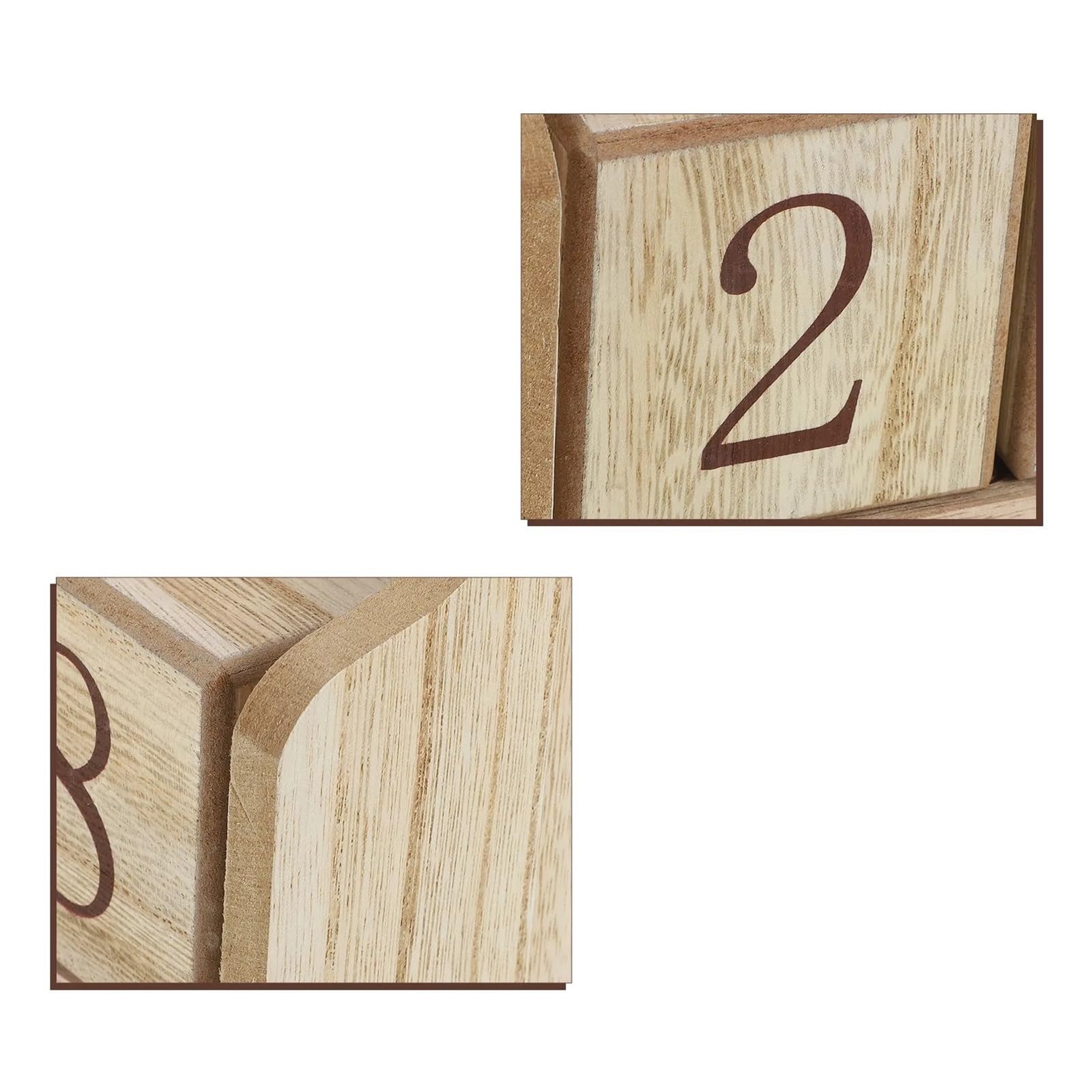Tisch Dauerkalender aus Holz Hölzerne Kalenderblöcke, manuelles Drehen des Datums, Monat, keine Batterie erforderlich, Desktop-Tischkalender for das Home-Office-Studium für Home Büro Dekoration