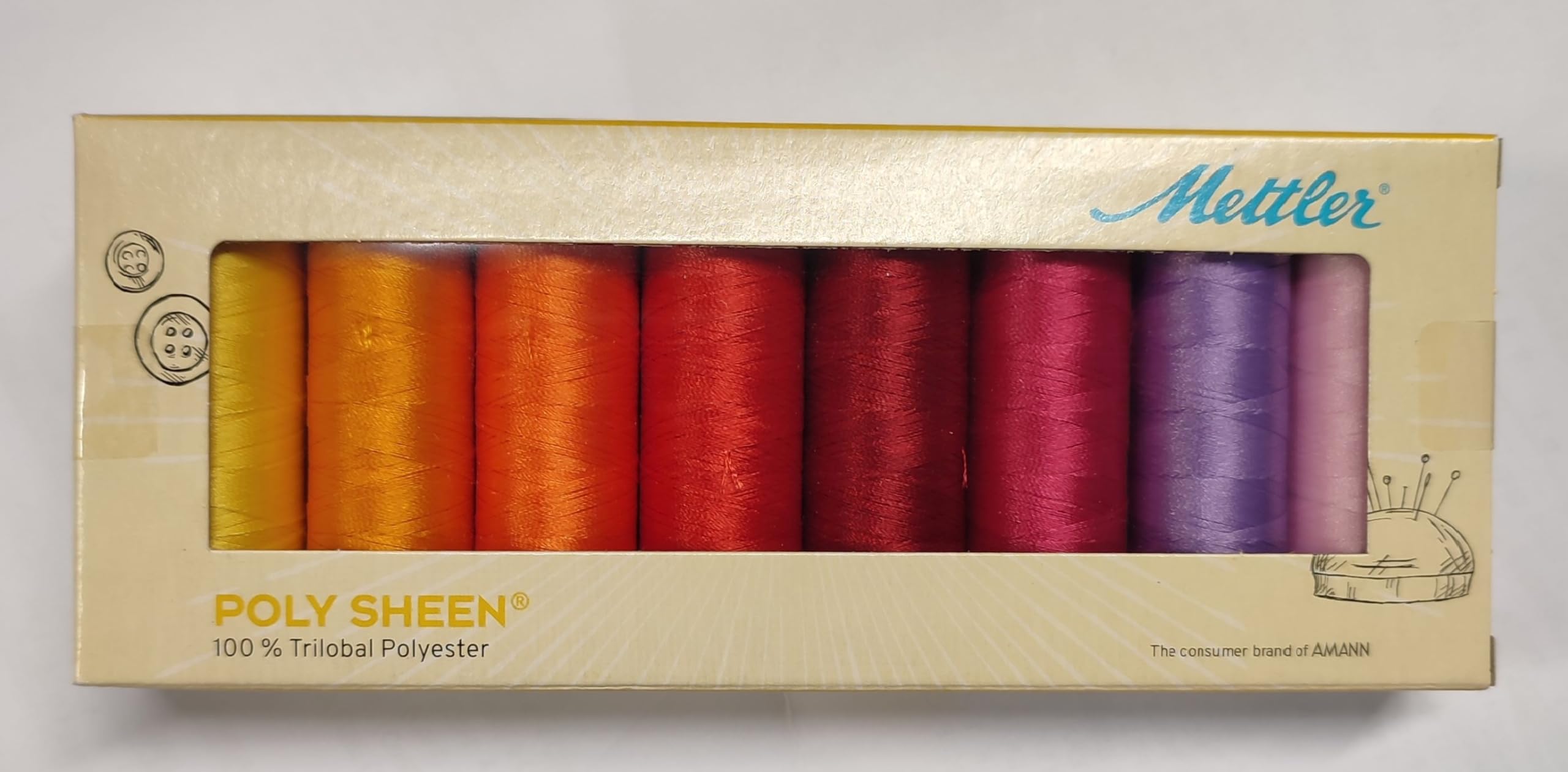 Mettler 200 m Box Poly Sheen Wire, Multi-Colour