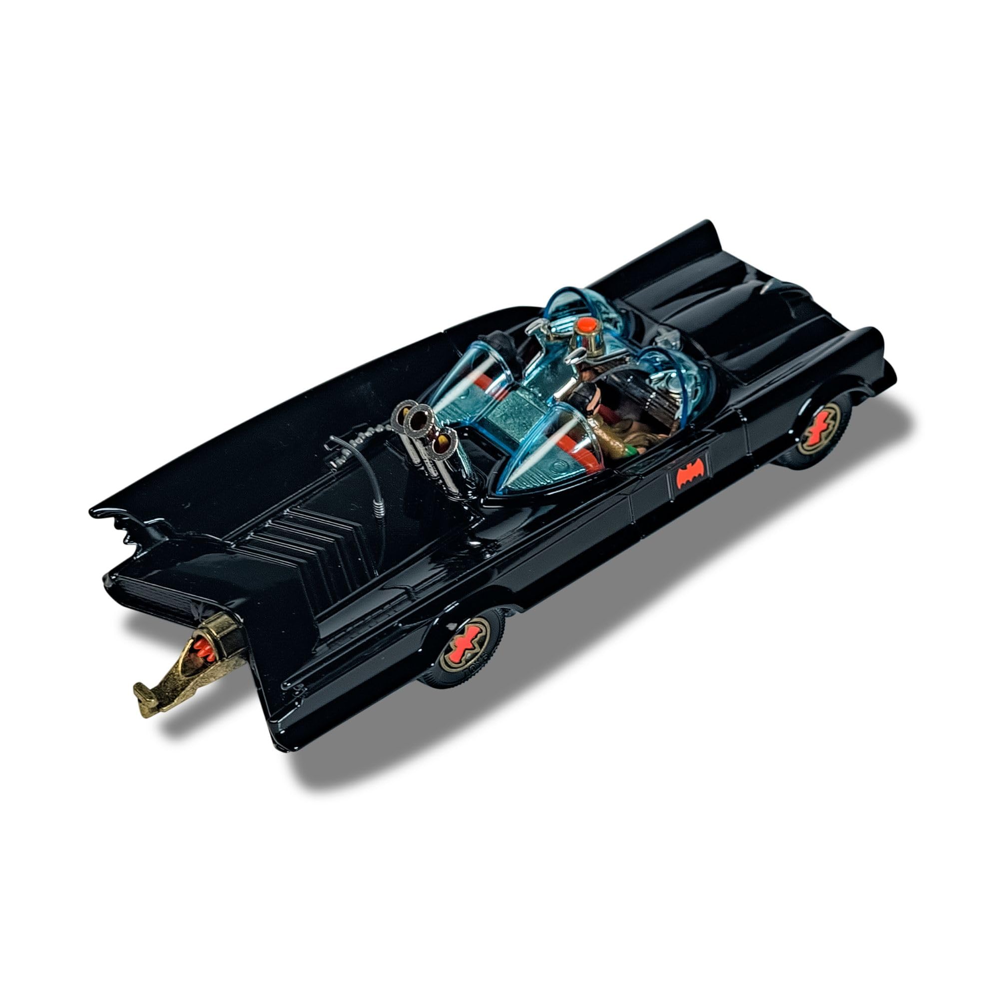 Corgi - RT26701 - Diecast Model Cars, Batmobile avec Batman et Robin, Cadeaux Souvenirs pour Hommes, Femmes et Enfants du Royaume-Uni, Petits Modèles de Voitures Moulées sous Pression pour Garçons
