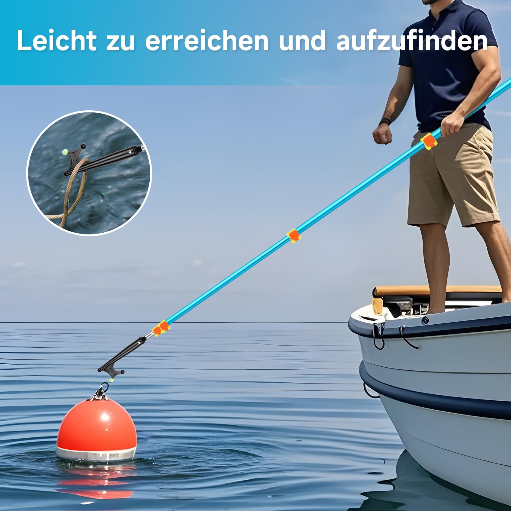 KOMCLUB Crochet de Bateau télescopique Aluminium