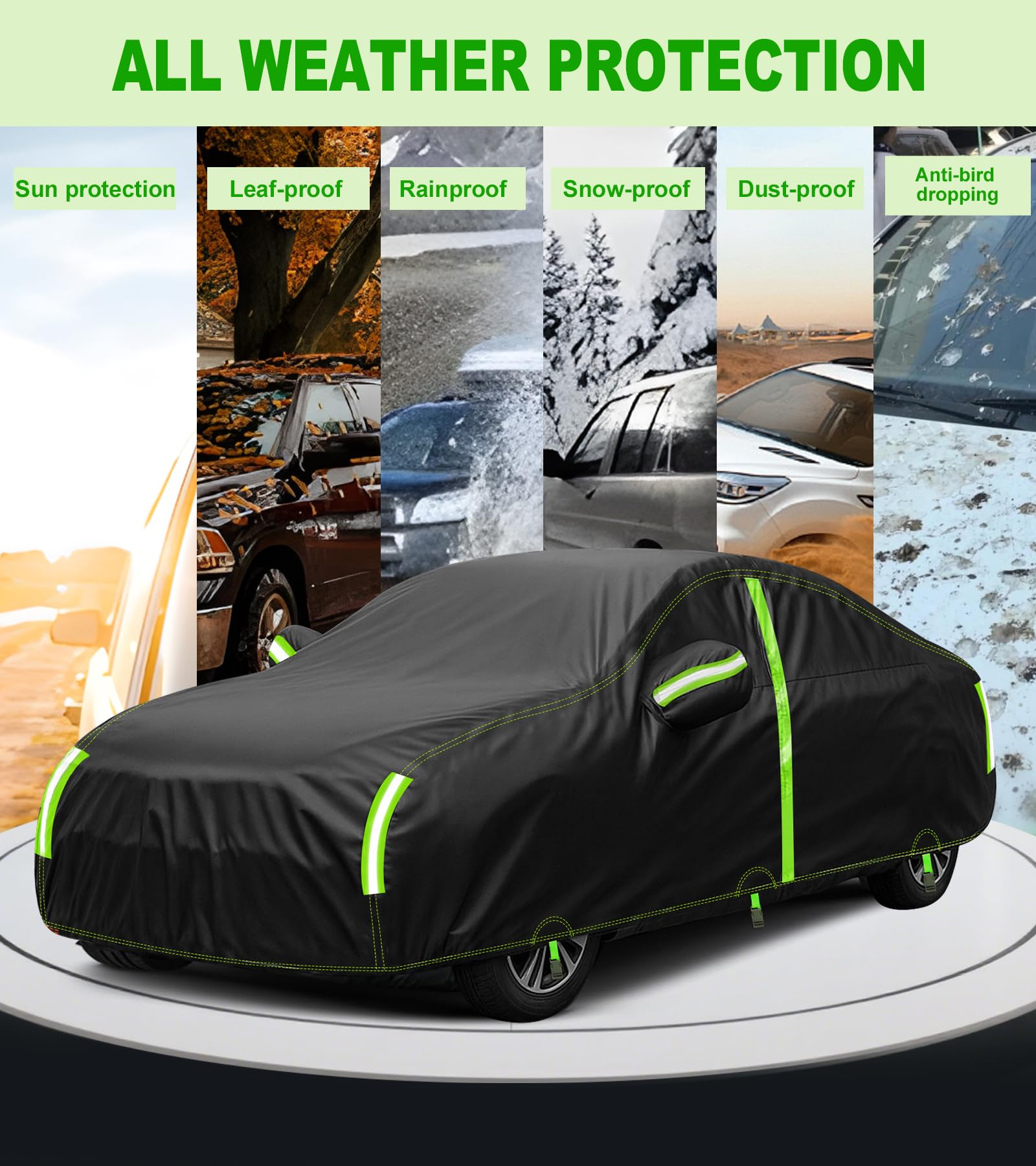 Sunwhale Car Cover Waterproof All Weather -Outdoor Car Snow Cover Snowproof UV Protection Windproof - Winter Rain Heavy — view 7