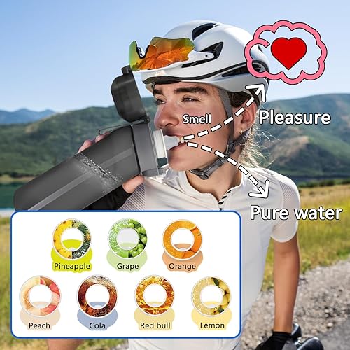 Miniatura 4 de Botella de agua con cápsulas de sabor, botella de agua con fragancia de fruta, taza de agua con aroma, taza de agua deportiva adecuada para deportes