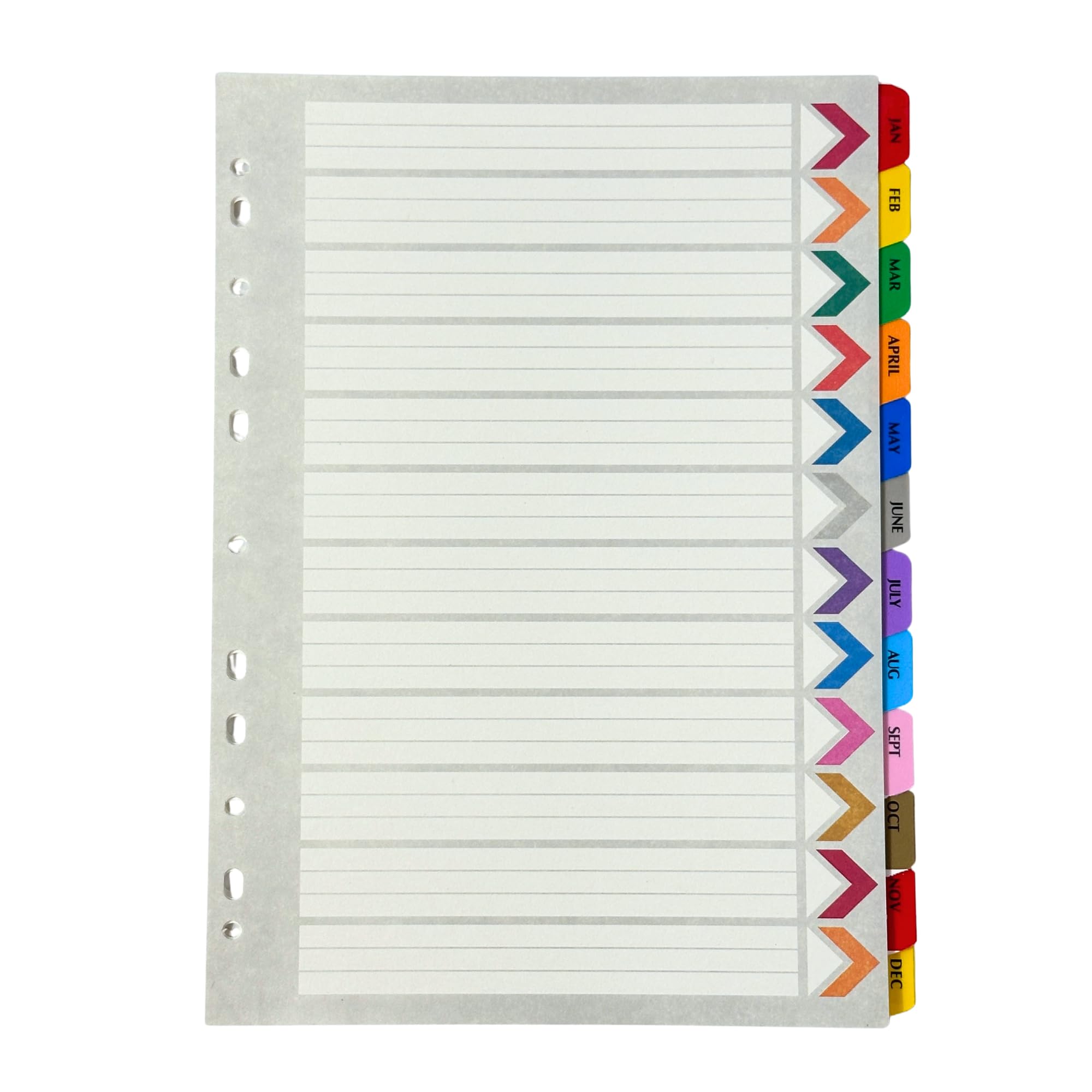 A4 Monthly Index Dividers 12 Parts Jan - Dec Coloured Month Tabs Card Divider for Ring Binder Filing Organiser for Home Office School 3 Packs