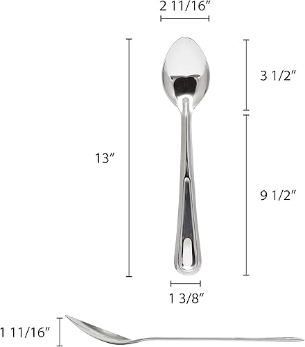 Miniatura 2 de Thunder Group Cuchara sólida con mango de acero inoxidable, 13 pulgadas