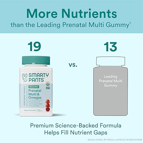 Miniatura 4 de Smartypants Vitamina prenatal orgánica multivitamínico de las gomas diarias folato probióticos vitaminas C D3 B12 K y zinc para apoyo inmunológico