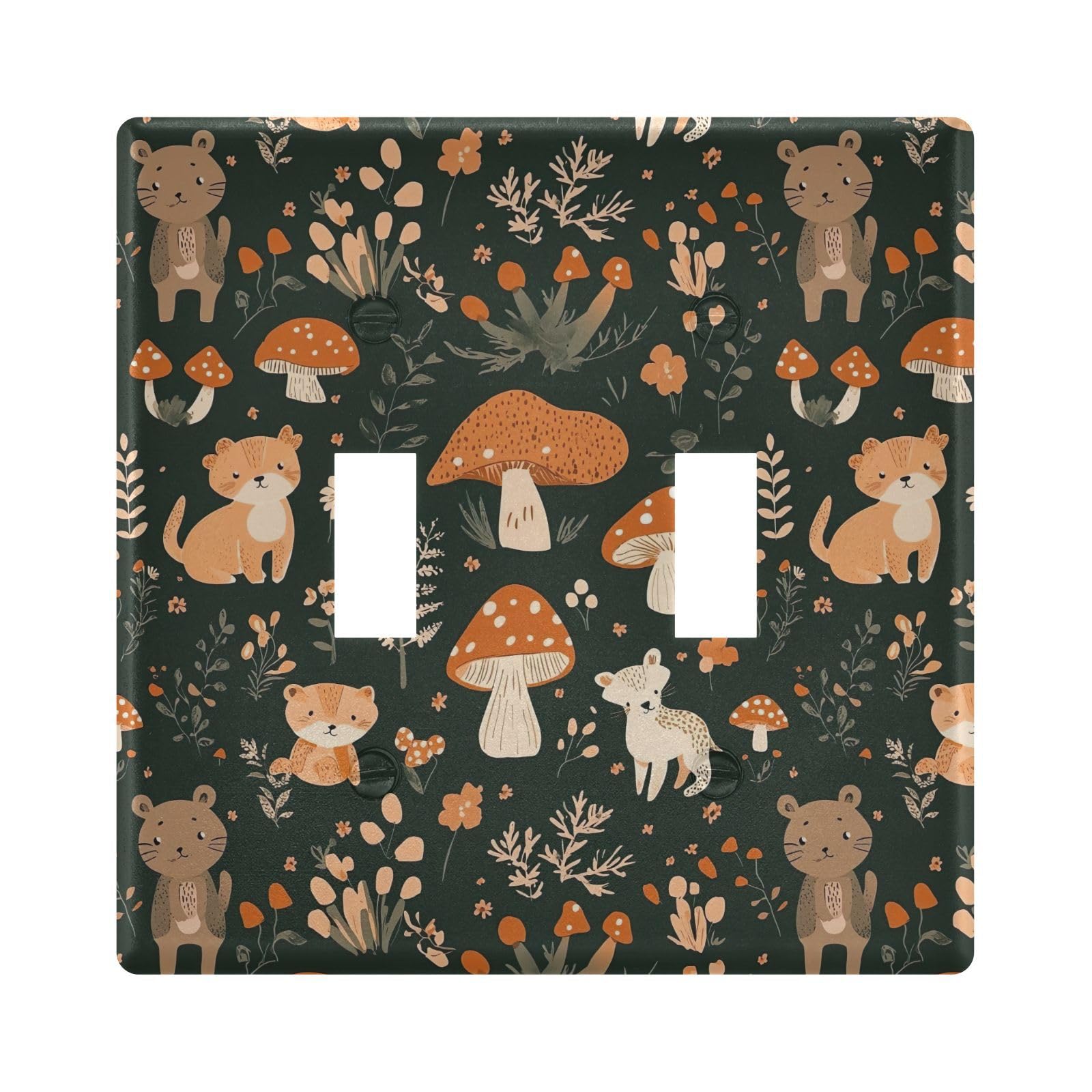 UMIRIKO Cute Bear Animal Pattern Light Switch Cover Plate Covers Decorative Double Toggle Home Decor 202b7204