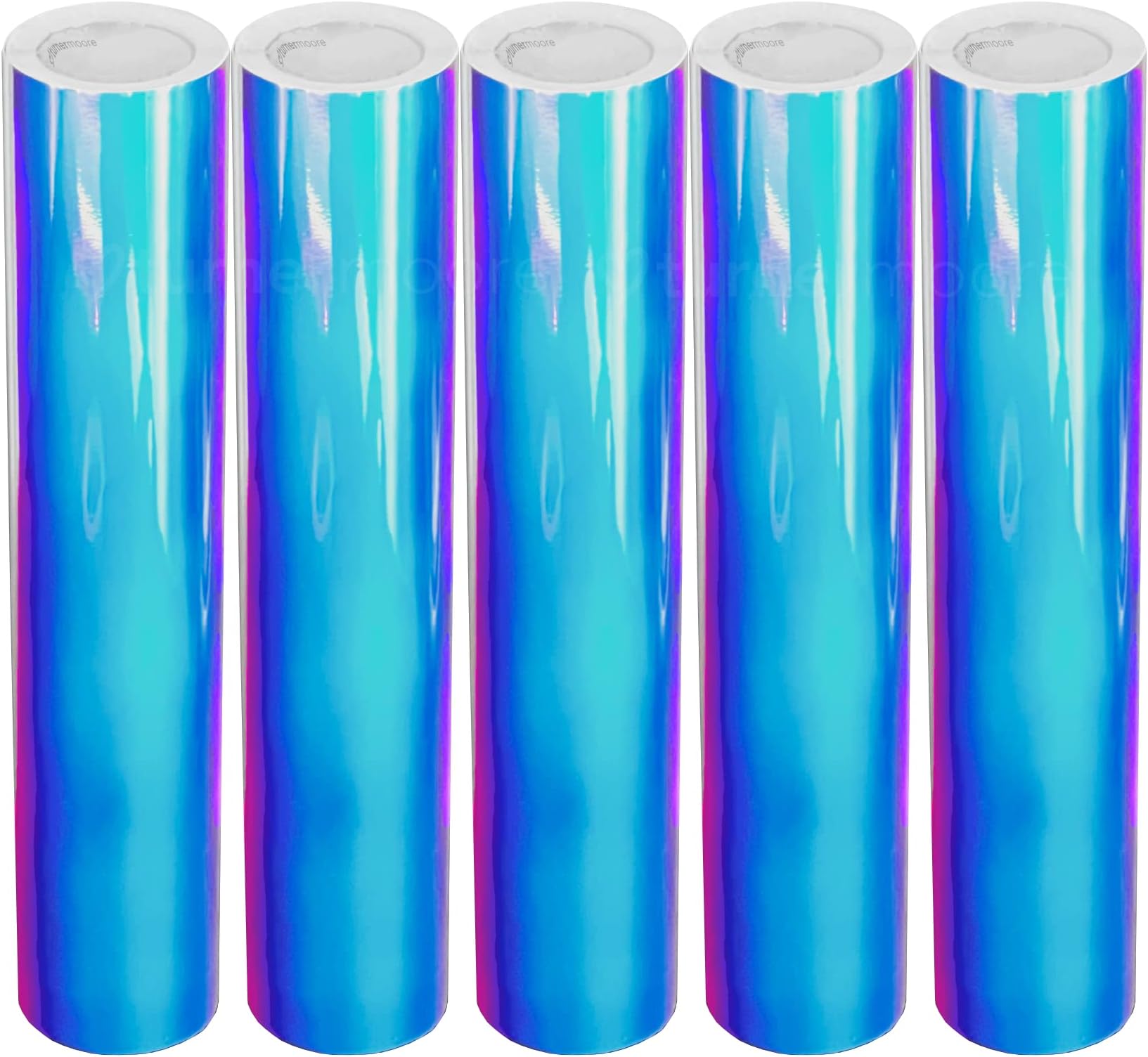White Opal Holographic Vinyl, 12x12 Holographic Adhesive Vinyl Sheets for Crafts, Cricut Joy Maker Explore, Stickers, Decals, Water Bottles by Turner Moore Edition (White Iridescent Vinyl, 5-Pack)