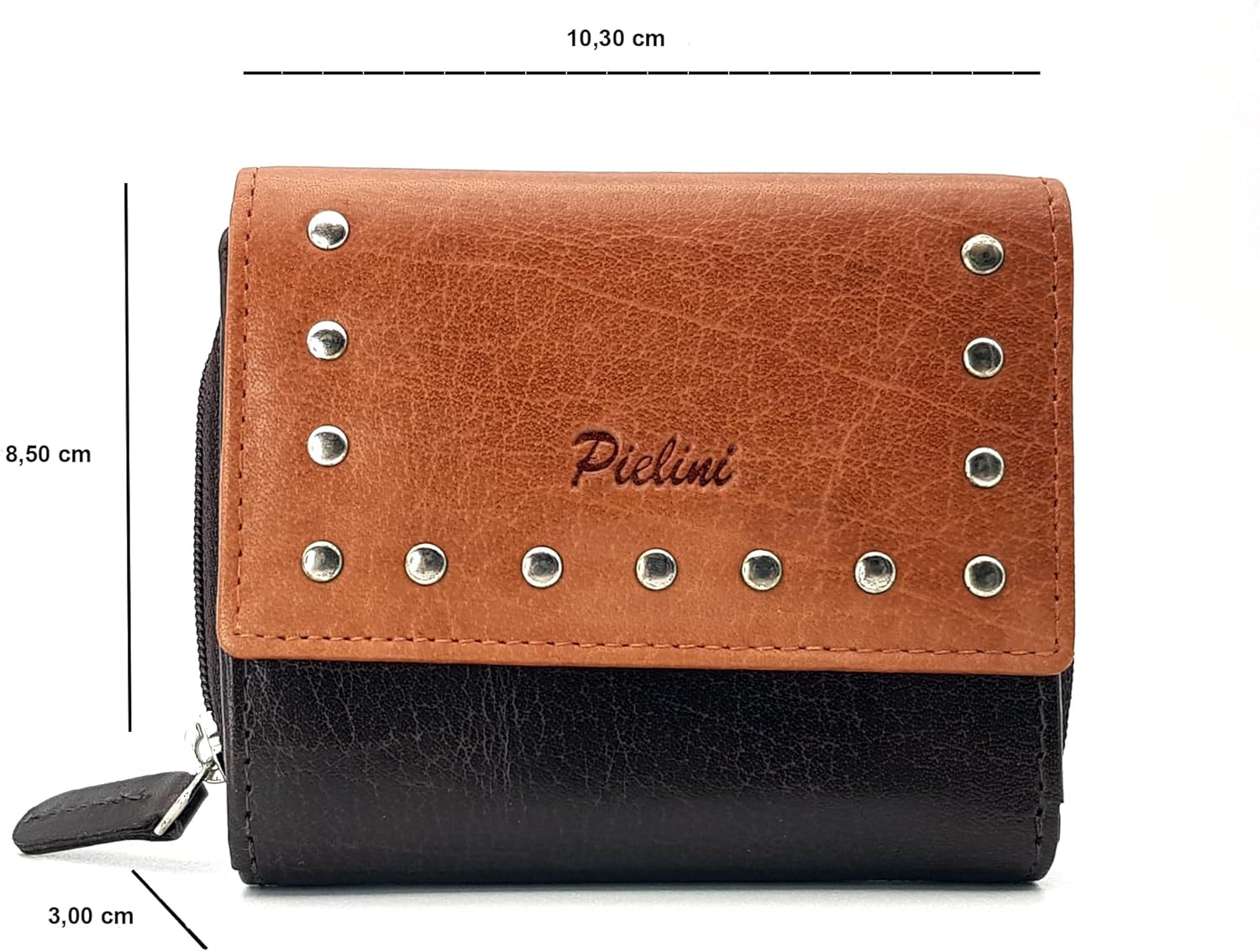 Small Leather Wallet for Women with Wallet and Large Purse. Coin Purse for Women. Large Capacity Card Holder Model 4055, brown, De mano, Casual
