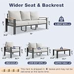 Aoxun Aluminum Patio Furniture Set 7 Seats, Oversized Outdoor Sectional with Washable Thick Cushions, Coffee Table, Patio Conversation Sets for Porch, Balcony, Deck