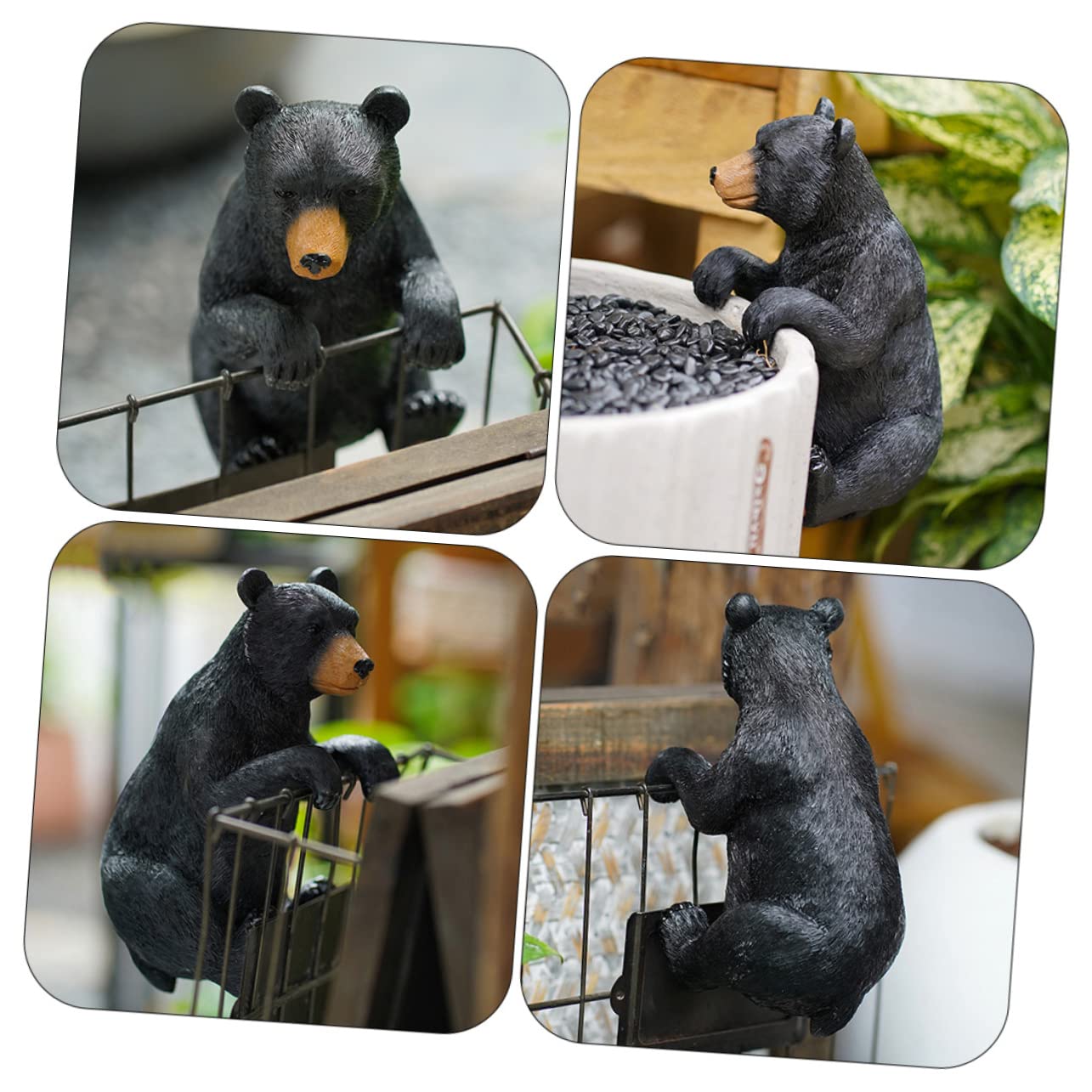 Amazon.co.jp: HANABASS 樹脂製の黒いクマの植木鉢用オーナメント
