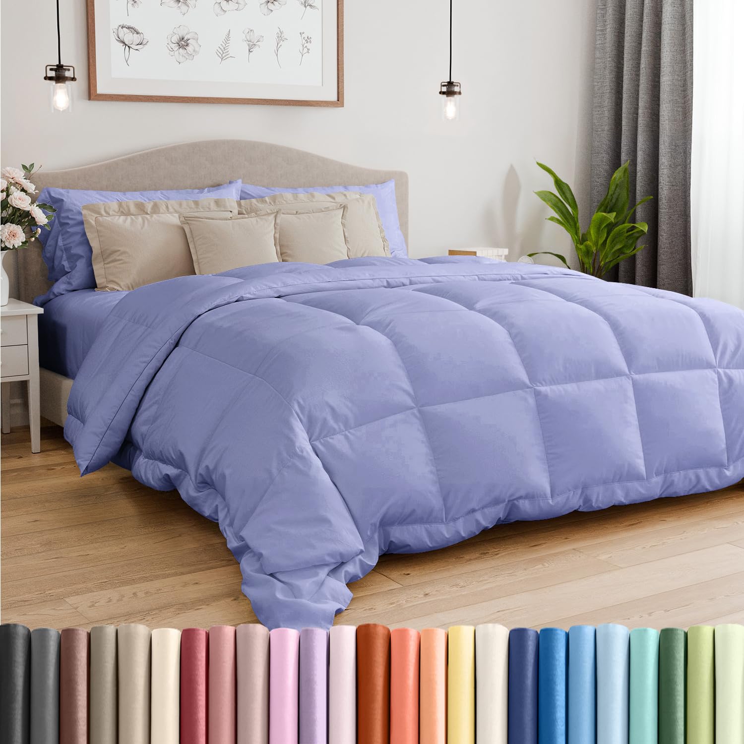 Comforter Cal King - Down Alternative Duvet Insert, Lavender, 102" x 96"