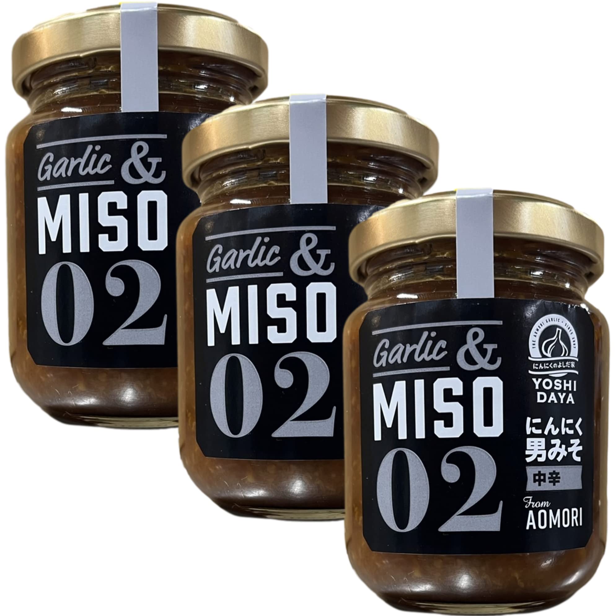 にんにくのよしだ家【ご飯のお供】TV番組人生の楽園から生まれた 青森にんにく男味噌 にんにくのよしだ家×麹屋もとみやコラボ商品 1瓶100g (中辛男味噌02/一升漬)