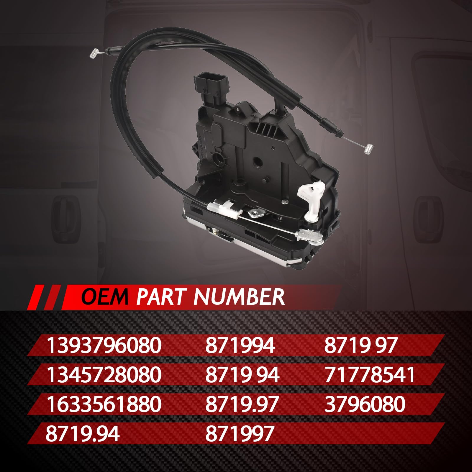 Servomotore Attuatore Serratura Porta Posteriore Destra Nero Sostituzione per Jumper Ducato 250 Boxer 2006 Accessori Auto Codice 1393796080 1345728080