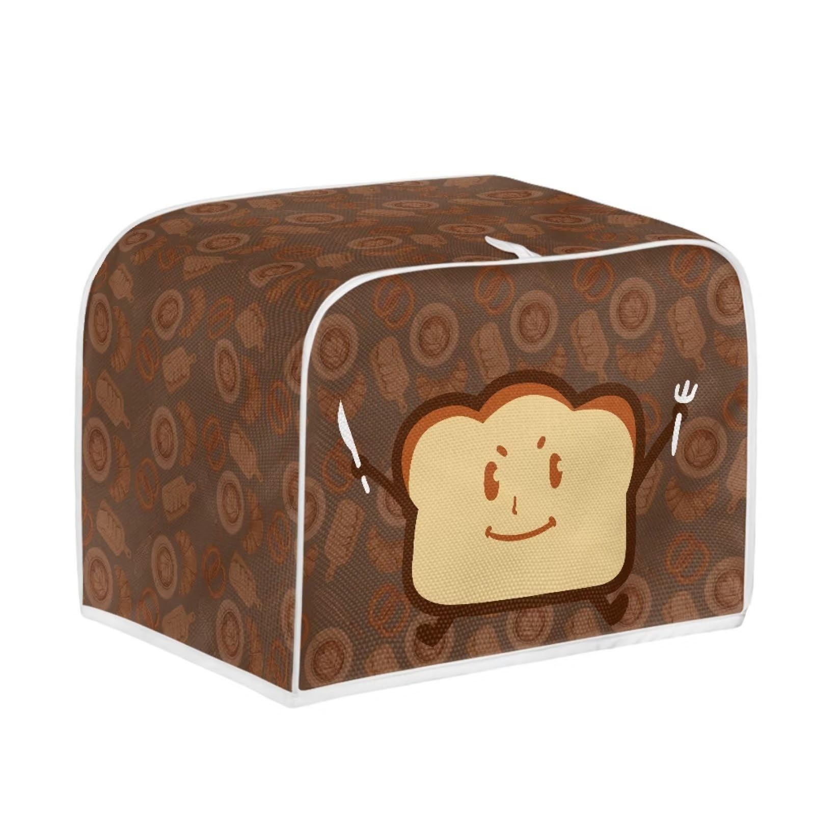 JSLXYYBQ Toast Bread Pattern Toaster Covers Dust and Greasy Protection Bread Maker Covers for 4 Slice Toasters
