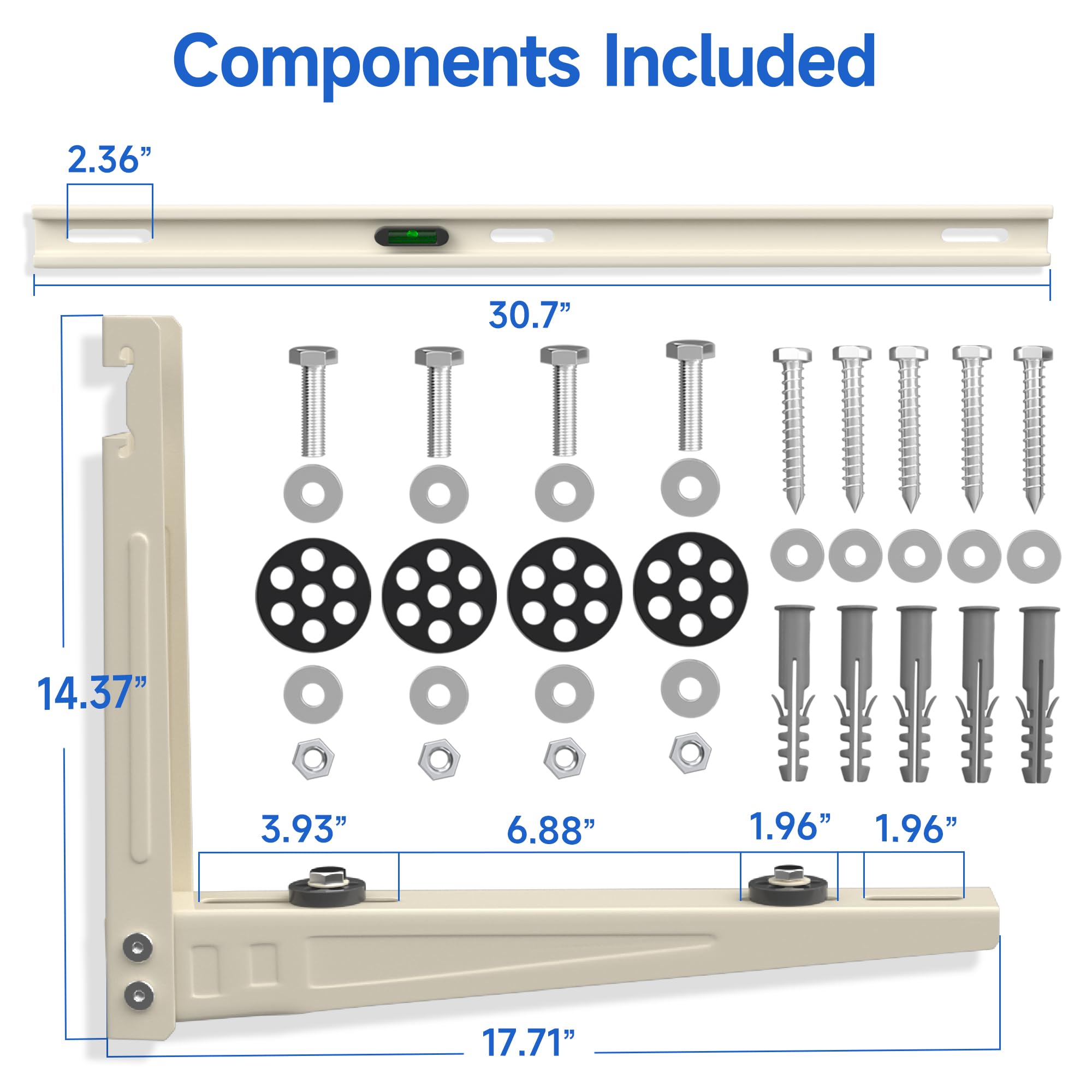 Mini-Split-Wandhalterung für Außenwärmesysteme 7000 bis 12000 BTU | Robuste Wandhalterung für HVAC Minisplit kanallose Klimaanlage, max. 180 kg Kapazität, rostfreie Mini-Split-Halterung
