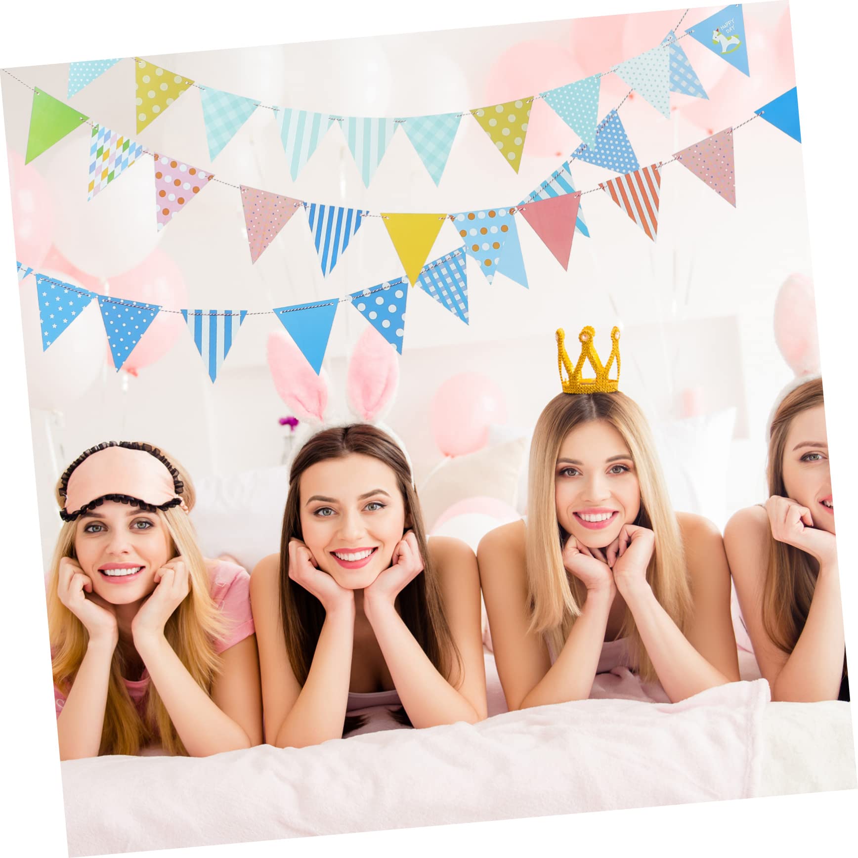 Dayker Ghirlanda Con Bandierine Triangolari Floreali Primaverili - 3 Pezzi, 4,3 M + 2 M - Decorazioni Per Feste Di Compleanno, Baby Shower E Carnevale - 4